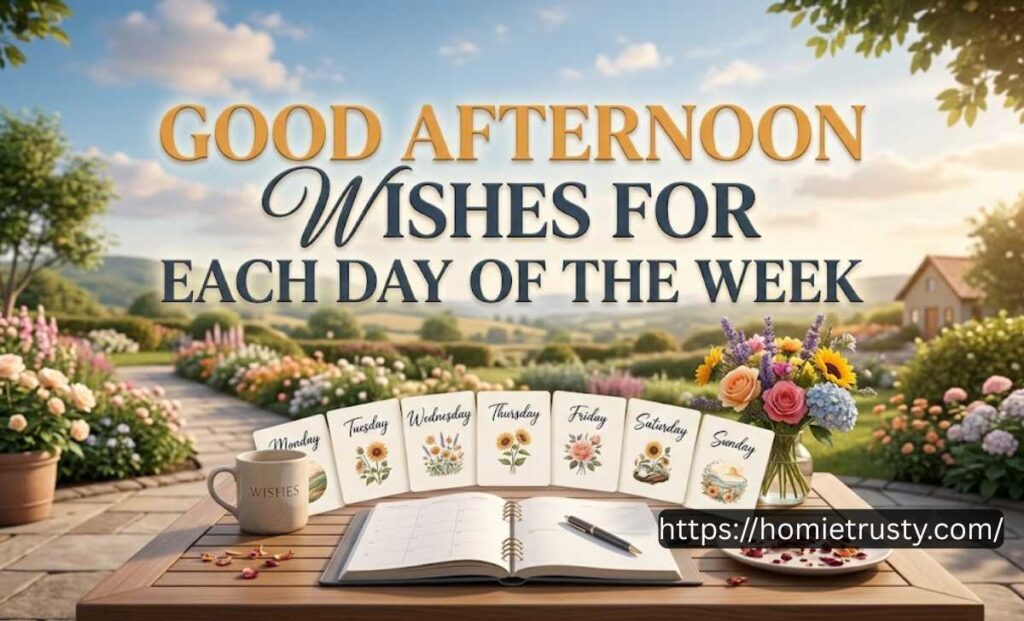 GOOD AFTERNOON WISHES FOR EACH DAY OF THE WEEK